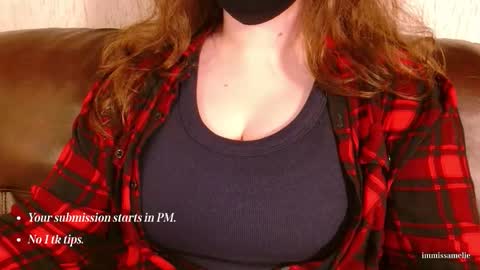 Snapshot of immissamelie chatting on 12-03-25, 12:07 Miss Amelie online show from 12-03-25, 12:07