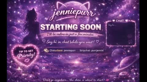 Snapshot of jenniepurr chatting on 03-26-26, 11:54 Jennie online show from 03-26-26, 11:54
