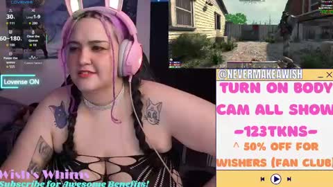 Snapshot of nevermakeawish chatting on 05-14-26, 10:00 Wishs Playground online show from 05-14-26, 10:00
