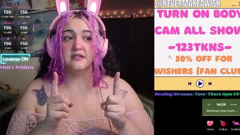 Snapshot of nevermakeawish chatting on 05-16-26, 10:23 Wishs Playground online show from 05-16-26, 10:23