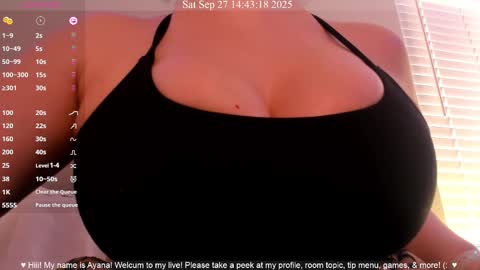Snapshot of queenayana chatting on 09-27-25, 09:42 Ayana Delatorre online show from 09-27-25, 09:42
