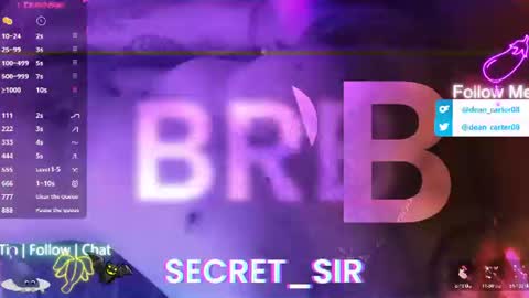 Snapshot of secret_sir chatting on 07-05-26, 11:23 Dean Carter online show from 07-05-26, 11:23