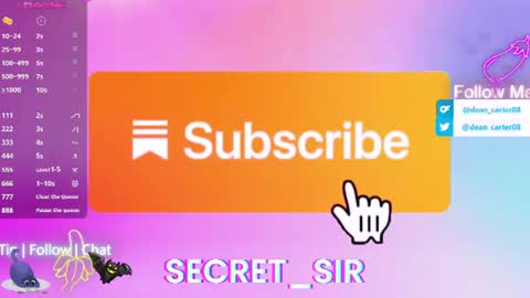 Snapshot of secret_sir chatting on 07-28-26, 10:53 Dean Carter online show from 07-28-26, 10:53