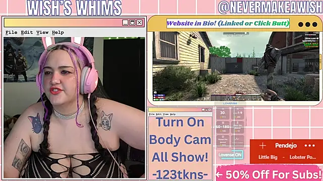 Snapshot of nevermakeawish chatting on 05-14-26, 10:00 nevermakeawish online show from 05-14-26, 10:00